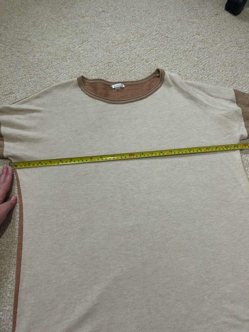 Smartwool shadow pine color block Cream and Tan Crew Neck Sweater X- Large - Picture 8 of 10